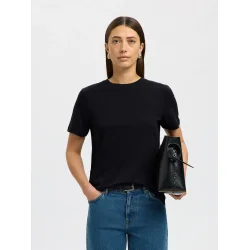 SELECTED FEMME SLFMYESSENTIAL O-NECK TEE BLACK