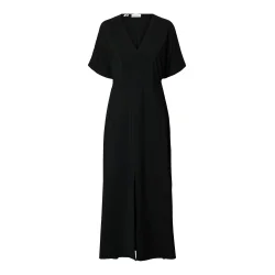 SELECTED FEMME SLFLINA ANKLE WRAP DRESS BLACK