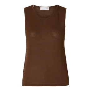SELECTED FEMME SLFMOON SUS KNIT TOP BROWN