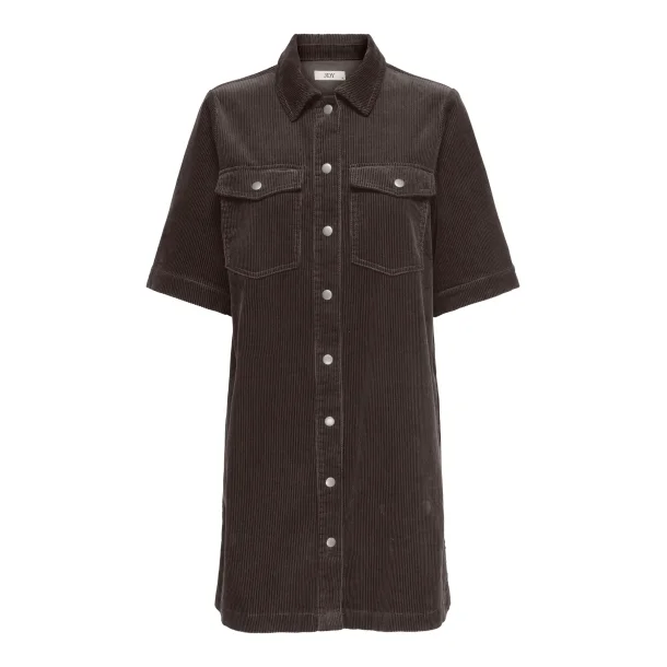 JACQUELINE de YONG JDYSHIRAZ BUTTON DRESS BROWN