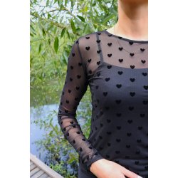 LIBERT ESSENTIEL MESH TSHIRT HEART BLACK