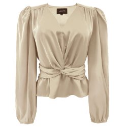 LIBERT� ESSENTIEL TIKI TWIST BLOUSE CHAMPAGNE