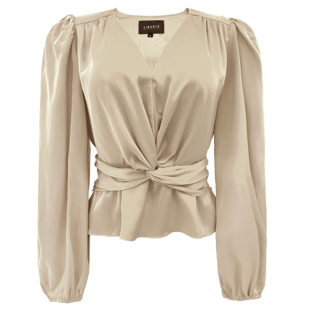 LIBERT� ESSENTIEL TIKI TWIST BLOUSE CHAMPAGNE
