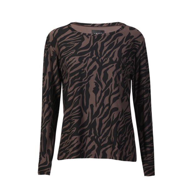 LIBERT� ESSENTIEL ALMA LS U T-SHIRT DARK BROWN ZEBRA