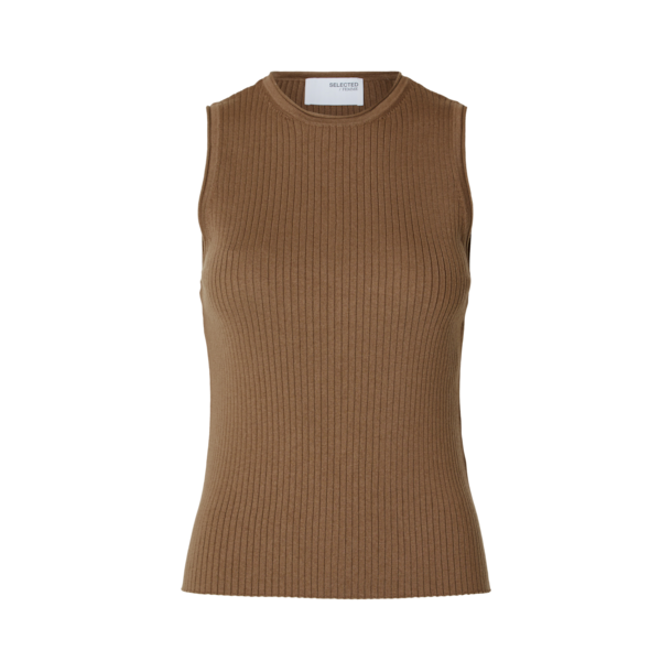 SELECTED FEMME SLFLYDIA KNIT TOP MOCHA