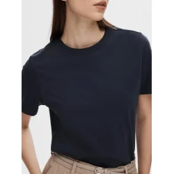 SELECTED FEMME SLFMYESSENTIAL O-NECK TEE NAVY