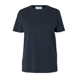 SELECTED FEMME SLFMYESSENTIAL O-NECK TEE NAVY