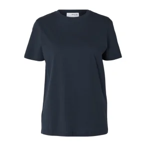 SELECTED FEMME SLFMYESSENTIAL O-NECK TEE NAVY