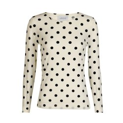 LIBERT� ESSENTIEL MESH LS T-SHIRT WHITE BLACK BIG DOT