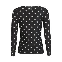 LIBERT� ESSENTIEL MESH LS T-SHIRT BLACK WHITE BIG DOT