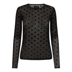 LIBERT� ESSENTIEL MESH LS T-SHIRT BLACK FLOCK HEART