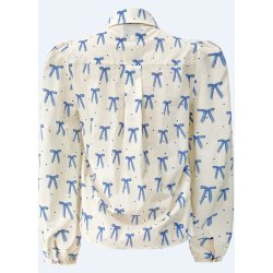 LIBERT� ESSENTIEL FLORA LS BLOUSE CREME BLUE BOW HEARTS